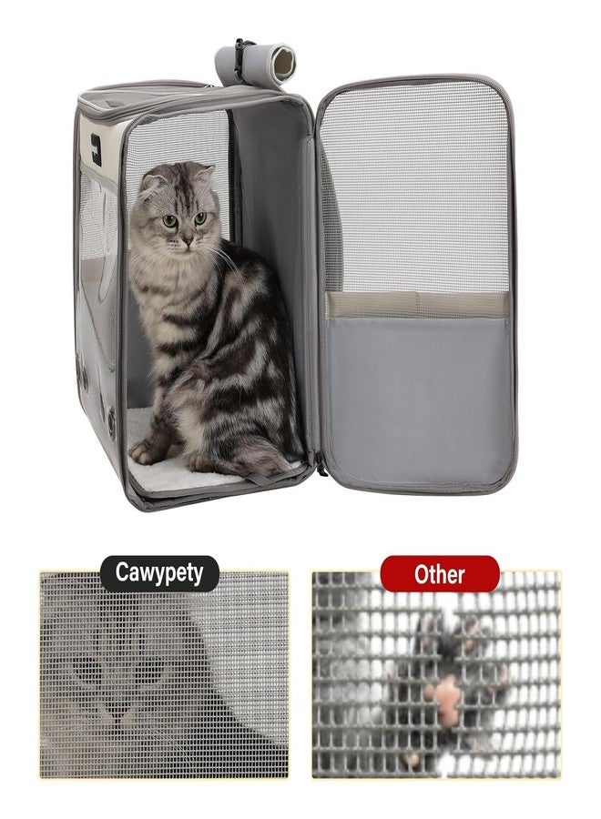 Onomie Cat Backpack Carrier, Breathable Cat Carrier Large Space Bubble Pet Backpack for Kitty Small Dog up to 15lbs, Transparent & Foldable Pet Carrier for Travel Hiking (Light Gray) - Image 2